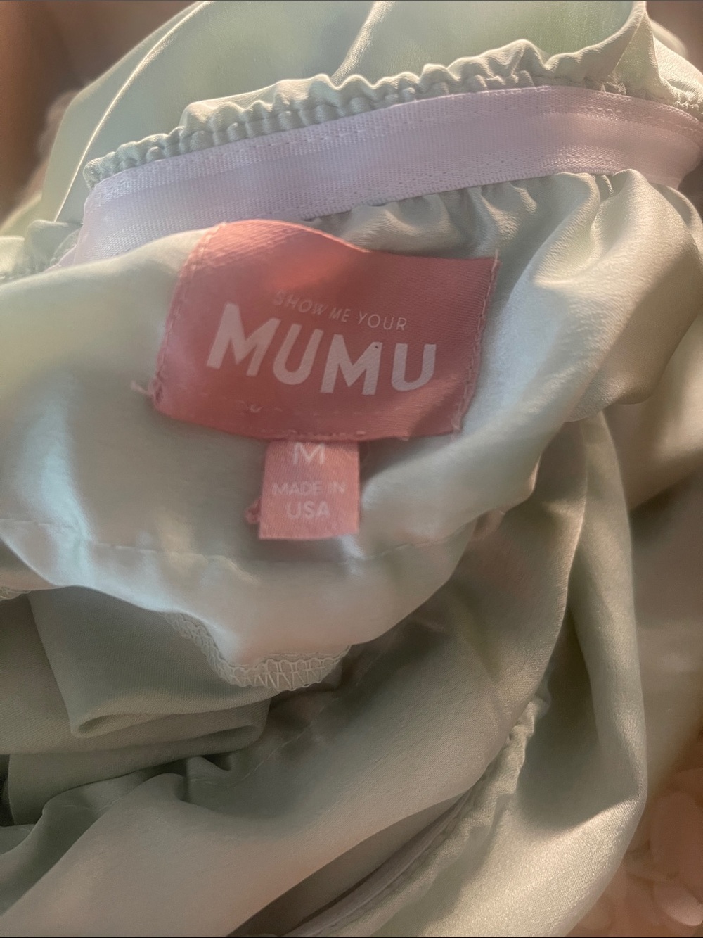 Show Me Your Mumu Tinsley Maxi Dress size medium M tube pistachio green nwot - Picture 5 of 5